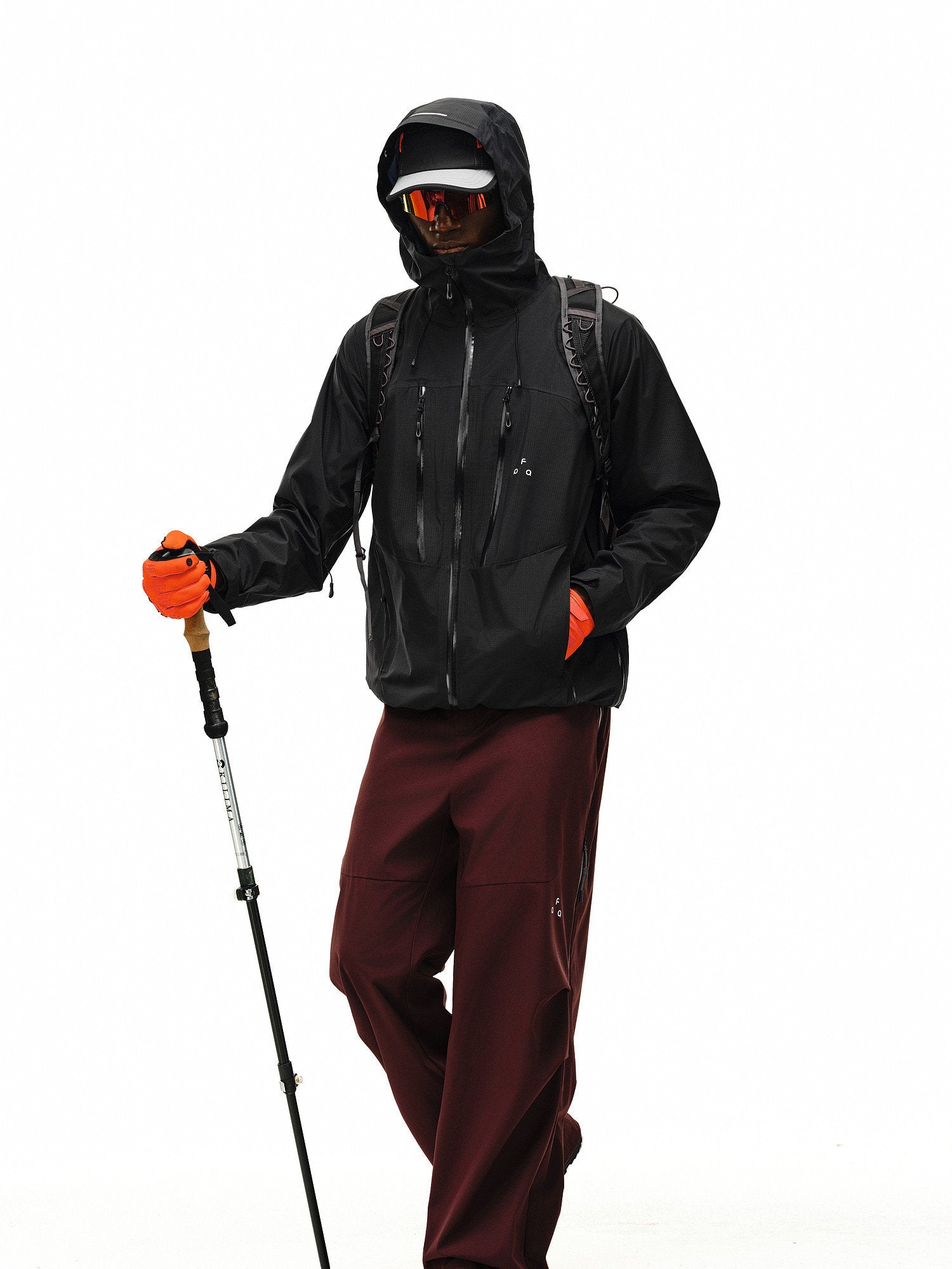 Full Pressure Glue Double Oblique Zipper Halsok Line Shell Jacketr
